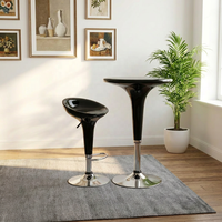 Table basse ronde en ABS et métal, design moderne, durable, avec hauteur réglable, idéale pour les bars et restaurants - Vente flash