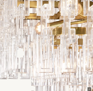 Lustre de luxe personnalisable salle à manger luminaires modernes lampe en cristal Marignan lustre rectangulaire Vente à chaud - Product Image 4