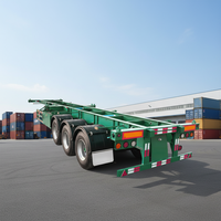 Remorque squelette robuste à châssis en acier, haute capacité de charge, pour le transport de conteneurs et la logistique portuaire