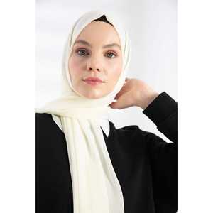 Ivory <b>Chiffon</b> Fur Shawl - Product Image 3