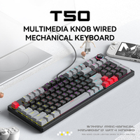 Clavier de jeu professionnel coloré 96 touches Clavier mécanique avec bouton multimédia Rétroéclairage LED Clavier