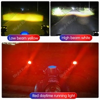 Feux de moto à LED avec feux de jour DRL, phares auxiliaires, feux de route, feux de travail, feux antibrouillard, ampoule pour voiture, camion, SUV