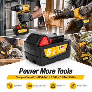 <span class=keywords><strong>Batería</strong></span> de Iones de Litio Recargable de 18V 5Ah, <span class=keywords><strong>Batería</strong></span> de Repuesto para Herramientas Eléctricas Inalámbricas <span class=keywords><strong>Milwaukee</strong></span> de 18V 4.0Ah 5.0Ah 6.0Ah 9.0Ah - Product Image 3
