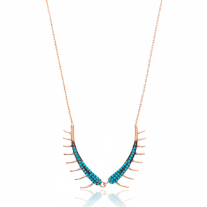 Archangel Design Turquoise Zircon Stone Shape Turkish Handmade Wholesale 925 Sterling Silver Jewelry - Product Image 2