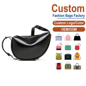 Bolso Hobo de Cuero Genuino Blanco Brillante - Forma Escultural de Luna, OEM para Marcas Vanguardistas que Buscan un Minimalismo Futurista - Product Image 2