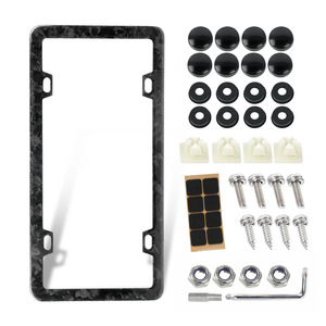 Cadre de plaque d'immatriculation en fibre de carbone 205 mm, style américain, accessoire de voiture, cadre décoratif entièrement en carbone avec kit de fixation - Product Image 5