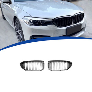 Parrilla Delantera Doble Barra Negra Brillante para BMW Serie 5 G30, Modelos 2017-2020, Pieza de Mejora para Parachoques Delantero - Product Image 1