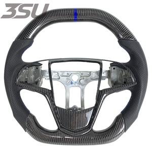 Volante Deportivo para Interior de Auto, en Fibra de Carbono y Cuero, para Cadillac ATS ATSL <span class=keywords><strong>ATSV</strong></span> 2013-2019 - Product Image 1