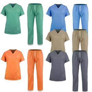 Conjuntos de uniformes médicos OEM con cuello en V de manga corta, traje médico elástico, tops, conjuntos para correr de enfermería, uniformes médicos para enfermera y hospital para mujer - Product Image 1
