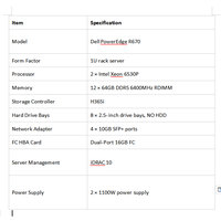 Bon prix, nouveau serveur en rack Del PowerEdge R670 1U d'origine, 2 x Intel Xeon 6530P, serveur haute performance à deux sockets pour entreprises