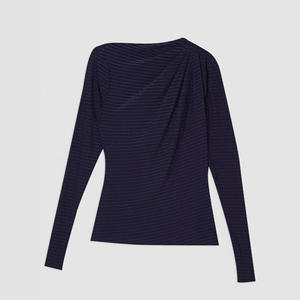 Blusa <span class=keywords><strong>de</strong></span> Punto Vintage para Mujer, Ecológica, <span class=keywords><strong>de</strong></span> Color Sólido, Plisada, <span class=keywords><strong>de</strong></span> Manga Larga, Informal, Ajustada, para Otoño y Primavera - Product Image 6