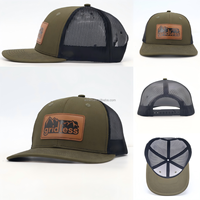 Gorra de Camionero Richardson 112 Personalizada con 6 Paneles Bordados y Parche de Cuero, Gorra de Malla con Cierre a Presión, Gorra de Béisbol Lisa, Gorras Deportivas