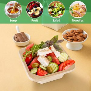 Envases para Restaurantes, Caja de Papel Kraft Cuadrada/Octogonal Desechable y Reutilizable de Grado Alimenticio para Pasta, Comida para Llevar, Contenedor para Comida Rápida y Leche - Product Image 4