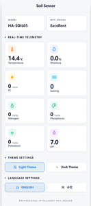 مجموعة اختبار التربة 7 في 1 لقياس جودة الهواء وقياس الرطوبة وقيمة الرقم الهيدروجيني والتوصيل الكهربائي والنيتروجين والفوسفور والبوتاسيوم وتقنية إنترنت الأشياء - Product Image 3