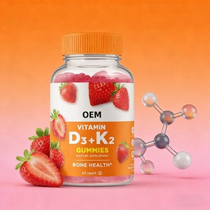 Gomitas de Vitamina D3 K2 para la Salud Ósea, Fabricante OEM, Refuerzo Inmunológico, Absorción de Calcio, Suplemento Vegano Masticable - Product Image 1