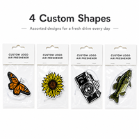 Désodorisant en papier personnalisé, parfumé, à suspendre, avec motifs découpés variés (papillon, tournesol, appareil photo, poisson) et carte d'identification