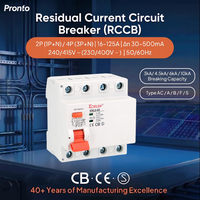 Interruptor Diferencial KORLEN RCCB de 2 Polos, 30mA, 2/4P, 63A, 6kA, Tipo AC, Montaje en Riel DIN, para Equipos Electrónicos Industriales