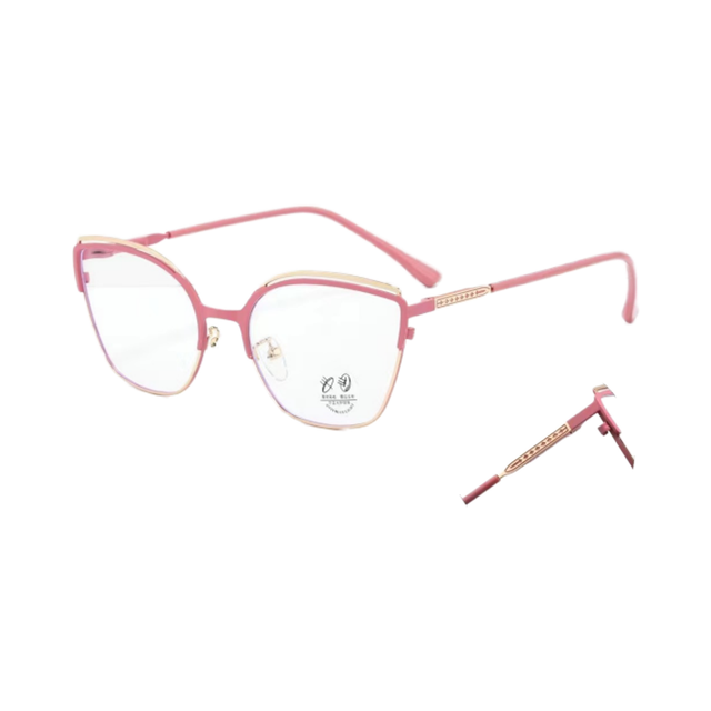 Top Luxury High Quality Cat Eye Metal Eyeglasses Frames Ultralight Alloy Glasses Frame Women Metal Eyewear