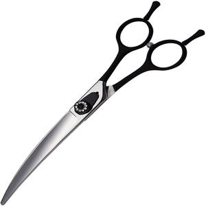 Juego de Tijeras de Peluquería Canina 440C de Acero Inoxidable con Mango Negro, Tijeras de Entresacar, Curvas, Rectas y de Espina de Pescado para Cortar el Pelo de Perros - Product Image 2