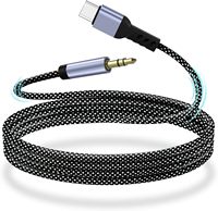 Câble audio USB-C vers 3,5 mm AUX avec blindage combiné, gaine tressée en nylon, conducteur en cuivre nu pour utilisation en voiture et à domicile