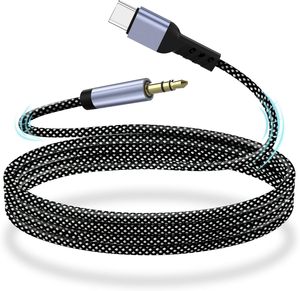 <span class=keywords><strong>Cable</strong></span> de Audio USB-C a 3.5mm AUX <span class=keywords><strong>con</strong></span> Blindaje Combinado, Revestimiento de Nailon Trenzado, Conductor de Cobre Desnudo para Uso en Auto y Equipo Estéreo Doméstico - Product Image 2