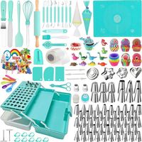 1 pièce Kit d'embouts de décoration de gâteaux jetables résistants au four, avec boîte de rangement à trois niveaux, embout pour crème en plastique