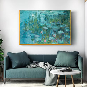 Reproducción de Arte Famoso de Monet, Pintura al Óleo de Flor de Loto Blanco, Impresionista, Hecha a Mano - Product Image 1