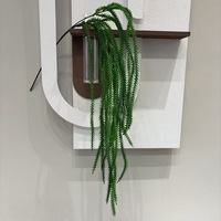 Plante artificielle verte en forme de queue de renard, toucher doux, plastique, 110 cm, décoration murale intérieure avec motifs en relief