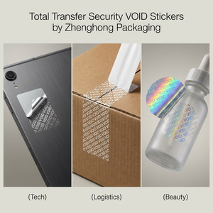 Étiquette adhésive holographique personnalisée en vinyle, détachable, anti-effraction, durable et <span class=keywords><strong>jetable</strong></span> pour l'emballage des boîtes - Product Image 3