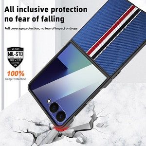 เคสโทรศัพท์สำหรับ Samsung Flip ลด 30% หน้าจอแบบซ้อน สไตล์ใหม่ ลายก้านข้าวสาลี หนังเย็บต่อกัน นำเข้าจากต่างประเทศ - Product Image 3