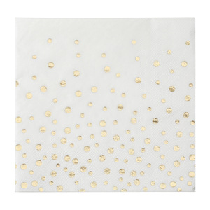 White Gold Dot Paper Napkins 33cm Disposable Party Tableware For Celebration Events - Product Image 4