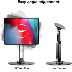 180 réglable 360 rotatif facile à utiliser en alliage d'aluminium support de tablette support de bureau magnétique pliable pour supports de PC - Product Image 4