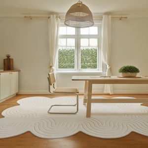 Tappeti Moderni di Lusso, Alta Gamma, Tinta Unita Beige, A Righe, Tuftati a Mano, Grandi per Soggiorno e Camera da Letto, Collezione 2025 - Product Image 6