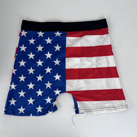 Boxer imprimé pour hommes, sous-vêtements à taille élastique, motif drapeau, usage quotidien
