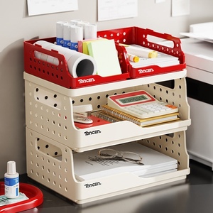 Foldable Desktop <b>Storage</b> Rack, Multi-layer <b>File</b> <b>Storage</b> Rack - Product Image 4