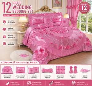 Royal Embroidered 12 Pieces Luxury <strong>Comforter</strong> Wedding Bedding <strong>Set</strong> With Curtains King Size Wholesale OEM ODM - Product Image 1