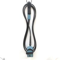 Double Surf Coil Longboard Gear avec Swivel Surf Straight Surfboard String Leash Ankle Cuff Waterplay Surfing Tool Accessory