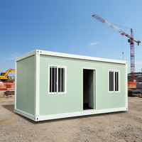 Maison conteneur modulaire préfabriquée portable de 20 pieds, design méditerranéen respirant, installation rapide pour bureau ou cabane extérieure