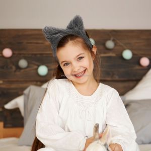 Plush Grey Ears Wolf Costume <b>Headband</b> - Product Image 4