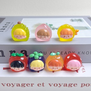 Accesorios de Joyería DIY con Frutas Luminosas de Dibujos Animados, Bolsa Sorpresa, Llavero Decorativo, Dije Acrílico, 27x25mm, Multicolor - Product Image 4