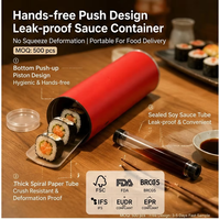 Tube en papier kraft spiralé pour sushi avec bouteille de sauce intégrée, OEM ODM FDA BRC FSC, conteneur alimentaire à emporter, MOQ500