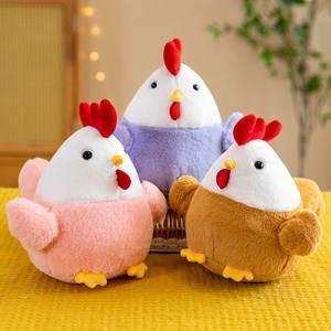 Venta al por mayor de peluche de <span class=keywords><strong>pollo</strong></span> colorido Animal <span class=keywords><strong>relleno</strong></span> decoración del hogar regalo de los niños de peluche <span class=keywords><strong>redondo</strong></span> <span class=keywords><strong>pollo</strong></span> muñeca - Product Image 2