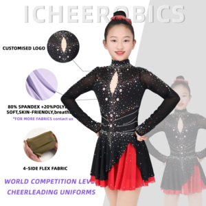 Kits <span class=keywords><strong>de</strong></span> costumes <span class=keywords><strong>de</strong></span> gymnastique rythmique professionnels-personnalisés pour filles/garçons/adultes avec justaucorps <span class=keywords><strong>de</strong></span> gymnastique à motifs imprimés - Product Image 4