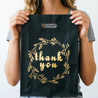 Sacs en plastique personnalisés découpés sur mesure pour le shopping, sacs en plastique robustes avec poignées et logos, pour le merchandising et les messages de remerciement