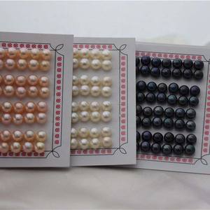 זוג 2pcs טבעי מים מתוקים פנינים רופפים בצורת כפתור 7-12 מ "מ זהב חצי מחור קדוח חרוזים יפים להכנת תכשיטים - Product Image 4