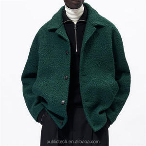 OEM Collared Warm Winter Button Closure 100% Cotton <b>Sherpa</b> <b>Men's</b> Spring <b>Jacket</b> - Product Image 1