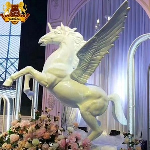 Trong Nhà Đám Cưới Sợi Thủy Tinh Điêu Khắc Trang Trí Kích Thước Cuộc Sống Động Vật Bay Unicorn <span class=keywords><strong>Resin</strong></span> Điêu Khắc Ngựa Bay Sợi Thủy Tinh Tượng - Product Image 2