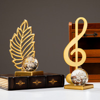 Boule de cristal avec support | Ornement de sculpture en boule de cristal avec support de plante en métal-Accent de figurine d'étude de salon