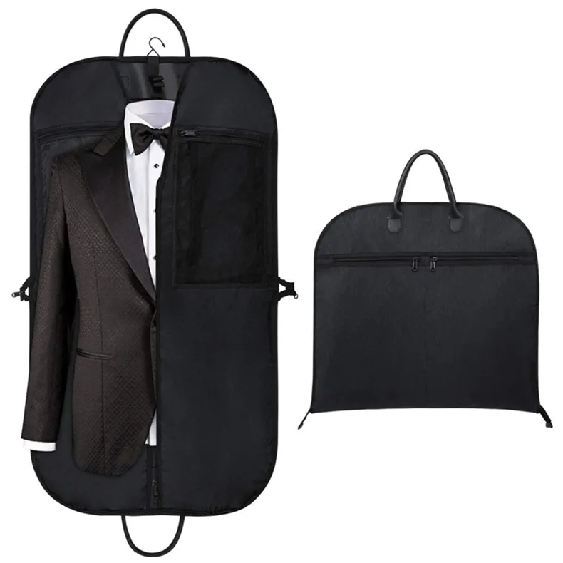 Ingrosso Eco friendly chiaro antipolvere non tessuto abbigliamento personalizzato da viaggio copri indumento borsa con cerniera