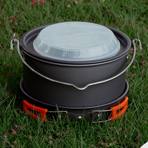 Kích thước lớn 18PCS lộn xộn Kit cắm trại <span class=keywords><strong>Cookware</strong></span> <span class=keywords><strong>Set</strong></span> treo nồi Pan Ấm đun nước cho nấu ăn ngoài trời & dã ngoại cho Backpacking & cắm trại - Product Image 6